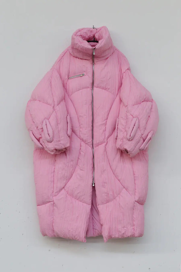 CHENPENG pink drawstring egg-shaped down coat CP20AWJ003